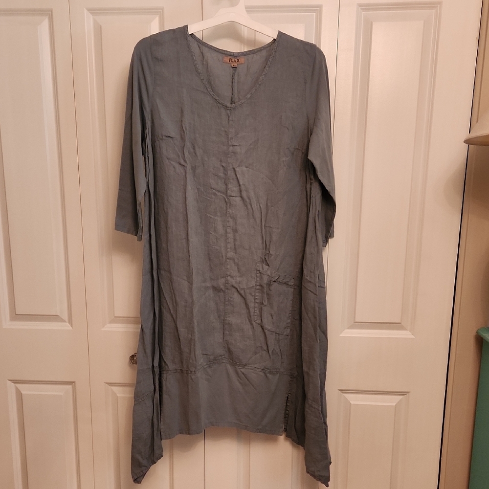 Flax Asymmetrical Blue Dress